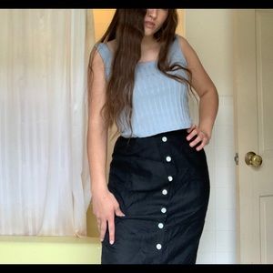 Black button down skirt